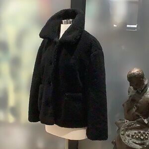 APPARIS Black Teddy Faux Fur Jacket